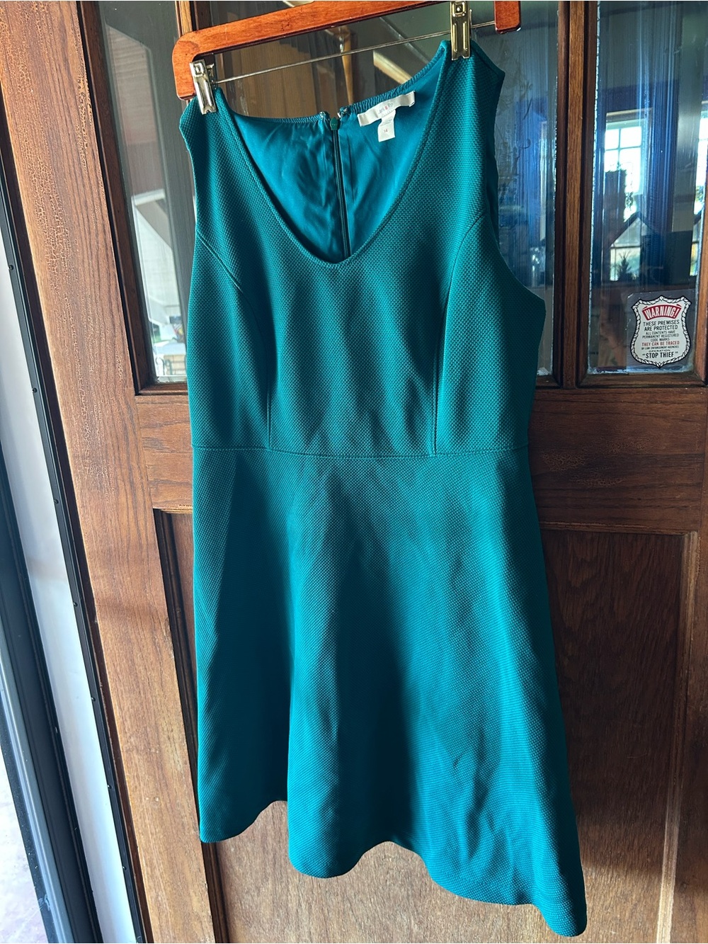 Lark & Ro Teal Sleeveless V-Neck A-Line Dress